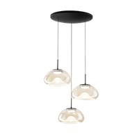 brena - fabas luce lampara colgante circular de 3 luces - led regulable de 30 w - conac floron redondo de 35 cm de diametro