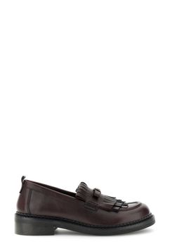 mocasines de piel con flecos bordeaux 39