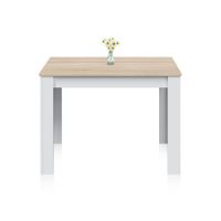 mesa de comedor fija y compacta 109x67 cm blanco roble