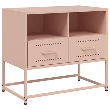 Mueble Para Tv | Mueble De Salón | Gabinete De Tv De Acero Rosa 68x39x60,5 Cm