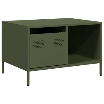 Mesa De Café - Mesa De Centro Acero Laminado Frío Verde Oliva 68,5x50x43,5cm