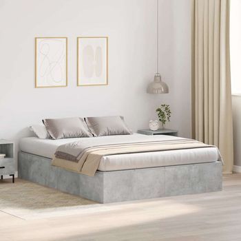 Cama Con Almacenamiento Con Puerta Gris Concreto 150 X 200 Cm Vidaxl