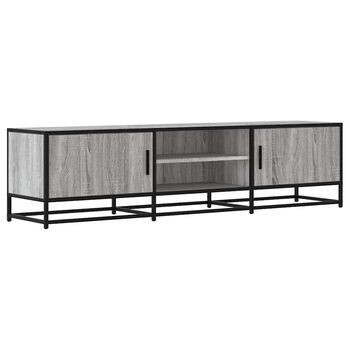 Mueble Tv Metal Y Madera Ingeniería Gris Sonoma 160x35x41 Cm Vidaxl