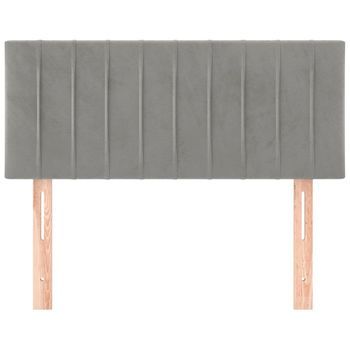 Cabecero Cama Mueble De Dormitorio De Terciopelo Claro 90 X 5 X 78/88 Cm Gris M02_0008173