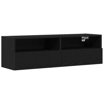 Mueble De Tv Montado En La Pared Roble Negro 100 X 30 X 30 Cm Vidaxl