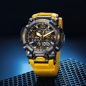 Reloj SMAEL 8099 para Hombre, Analógico y Digital con Doble Pantalla, Resistente al Agua 50M, Retroiluminación LED, Alarma, Cronógrafo, Cronómetro, Resistente a Impactos