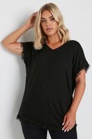 yours curve black lace detailed tshirt mujer curvy y tallas grandes yours