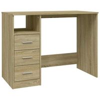 escritorio cajones madera contrachapada sonoma 102x50x76 cm