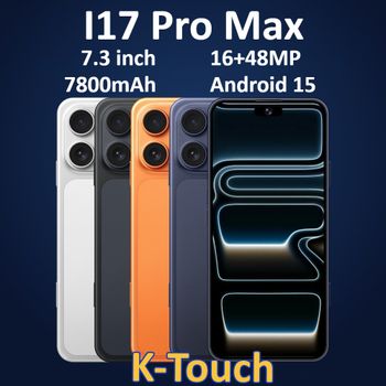 Teléfonos Móviles K-Touch I17 Pro Max, Teléfono Inteligente Android 15, Teléfono Celular Económico de 7.3 Pulgadas, Cámara de 16+48MP, 7800mAh, 5G, Doble Tarjeta SIM, Doble Modo de Espera, Desbloqueo