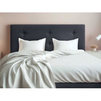 Cabecero Cama Tapizado Tejido Antimanchas Barcelona Largo Negro 105x125 Cm