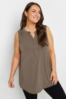 yours blusa sin mangas marron  mujer curvy y tallas grandes yours