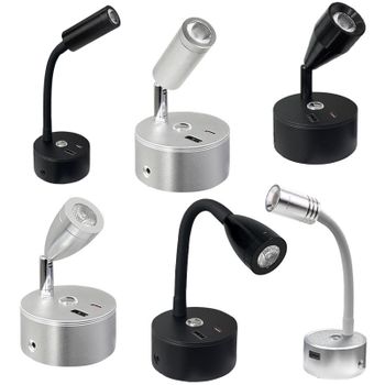 Lámpara de Pared Táctil con Regulación de Intensidad, 12V, Lámpara de Techo LED para RV, Barco, Yate, Foco USB, Iluminación Interior para RV y Barco, Tipo-C