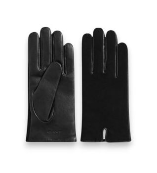 Gant para mujer. 4930079 Guantes de piel negro (M), Clásico