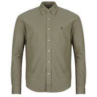 polo ralph lauren camisa manga larga camisa ajustada con cuello abotonado en polo featherweight para hombre