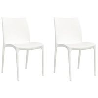 pack 2 uds sillas de jardin  silla de exterior  sillon polipropileno blanco 50x46x80 cm