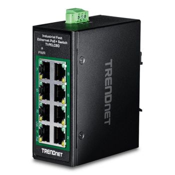 Switch TRENDnet TI-PELC80 8 Puertos PoE+ Fast Ethernet Industrial