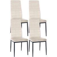 clp juego de 4 sillas de comedor mayfair terciopelo crema 40x415x99 cm