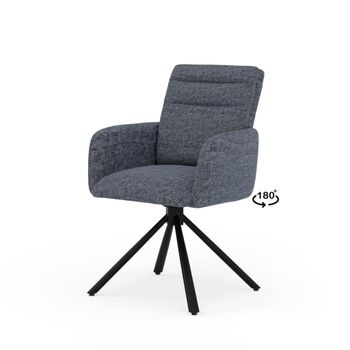 Silla giratoria cómoda con asiento tapizado en gris oscuro