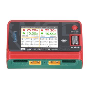 ToolkitRC M6D Edición Limitada de Navidad 500W 15A DC Doble Canal con Pantalla LCD IPS de 2.4 Pulgadas Cargador Descarga