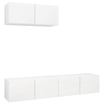 3 Uds Mueble Tv | Mueble De Salón | Armario Tv De Madera De Ingeniería Blanco