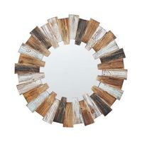 espejo de pared de vidrio madera clara blanco negro 62 cm mdf a mano ecatepec