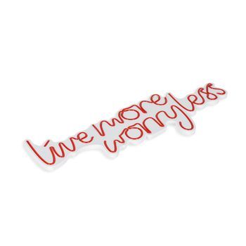 Iluminación Led Decorativa De Plástico Live More Worry Less Rojo 67x36x2 Cm