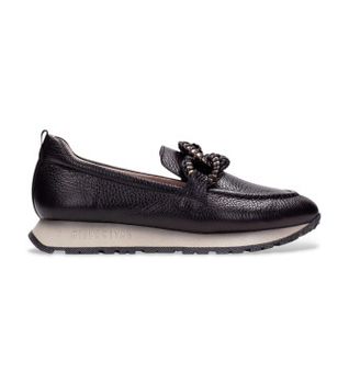Hispanitas para mujer. HI254238 Mocasines de Piel Kansas Bolero negro (39), Plano, 1 a 3cm, Ninguno, Casual