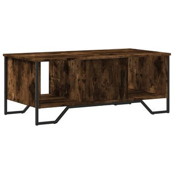 Mesa De Café - Mesa De Centro Madera De Ingeniería Roble Ahumado 100x51x40 Cm