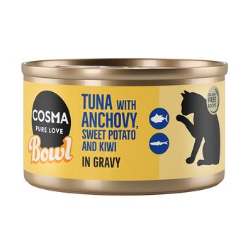 Cosma Bowl 24 x 80 g comida húmeda para gatos - Pack Ahorro - Atún con anchoas