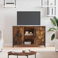 mueble tv  mueble de salon  armario tv madera de ingenieria roble ahumado 100x35x65 cm cfw777891