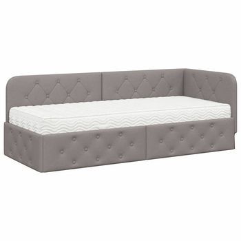Estructura De Cama En Esquina Taupé 80 X 200 Cm Tela Vidaxl