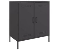 vidaxl aparador de acero negro 68x39x79 cm