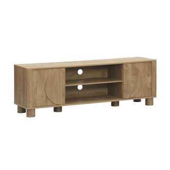 Mueble De Tv Efecto Madera Con 2 Puertas Reversibles, 155cm, Efecto