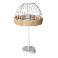 sobremesa gaston 1xe27 blanconatural 46x25x25cm cmetal y rattan