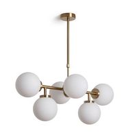 lampara de techo metal y cristal lautrec dorado