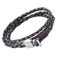 pulsera de cuero antiguo del pacifico cierre de acero grabado