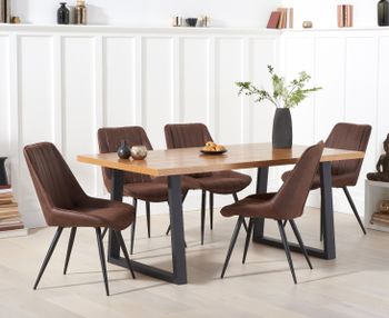 Urban 180cm Industrial Dining Table with Marcel Antique Chairs