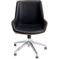 silla de escritorio giratoria regulable negro madera nogal 100cm