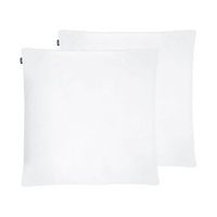 conjunto de 2 almohadas de algodon blanco plumon plumas de pato 80 x 80 cm alta medio suave descanso feldberg