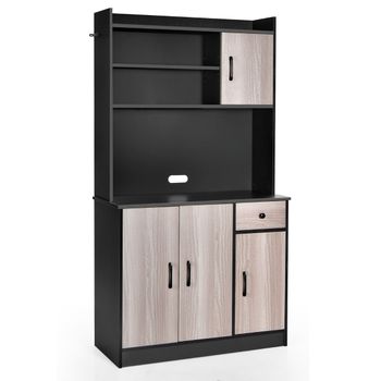 Costway Armario de Almacenamiento para Cocina Gabinete Independiente para Microondas Cajón 4 Estantes Ajustables