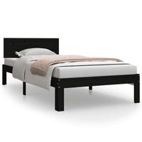 estructura de cama sin colchon madera de pino negro 90x200 cm vidaxl
