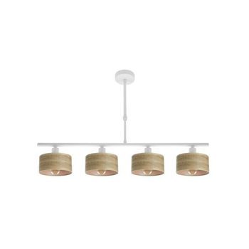 Lampara Gilda 4xe14 Blanco/madera Clara Regx76x14 Cm