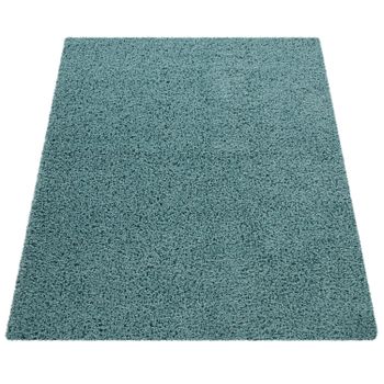 Alfombra peluda Trista turquesa 120x170 cm