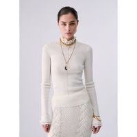 liu jo jersey jersey de cuello alto en lana con volantes para mujer