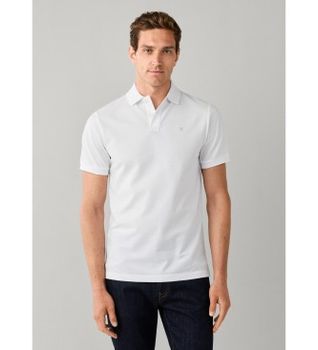 Hackett London para hombre. HM5600239 Polo Slim Fit Logo blanco (S), Casual, Algodón, Manga corta