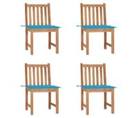 sillas de jardin 4 unidades madera maciza de teca con cojines