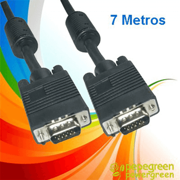 PowerGreen Cable VGA 7 M 3 4C TC,OD 7.5 CON FERRITA