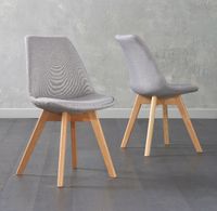 duke light grey fabric dining chairs - light grey