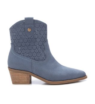 Xti para mujer. 14388505-JEANS Botines de piel 143885 azul (39), 5 a 8cm, Cremallera, Casual