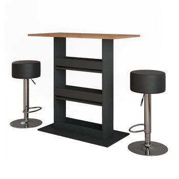 Juego De Mesa De Bar Repose 110 X 55 Cm Con 2 Taburetes De Bar Vicco